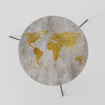 Tavolino da caffè METALLIC WORLDVIEW MAP 60