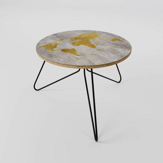 Tavolino da caffè METALLIC WORLDVIEW MAP 60