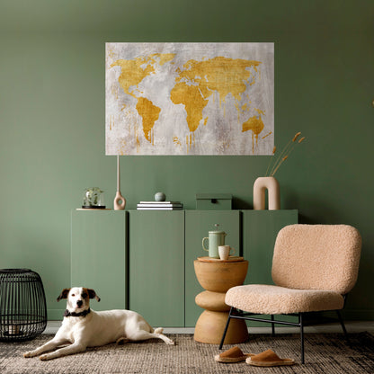 MAPPA METALLICA DEL MONDO - Poster orizzontale staccabile e attaccabile