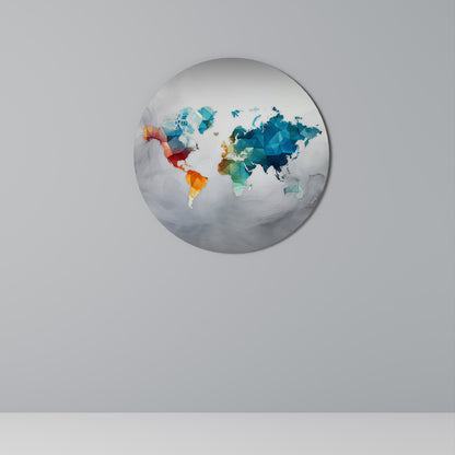 Arte murale rotonda con visione del mondo sfaccettata