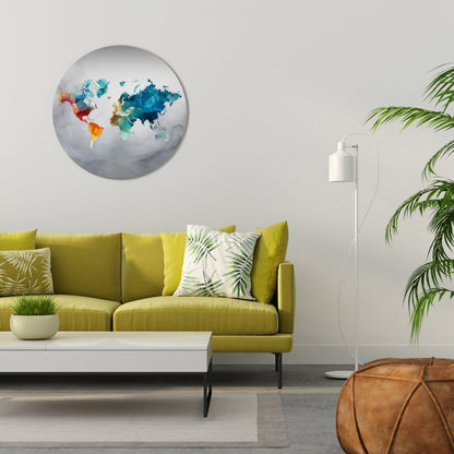 Arte murale rotonda con visione del mondo sfaccettata