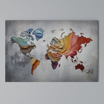 PAINTED CONTINENTS Stampa su tela orizzontale