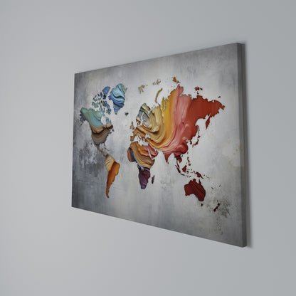 PAINTED CONTINENTS Stampa su tela orizzontale