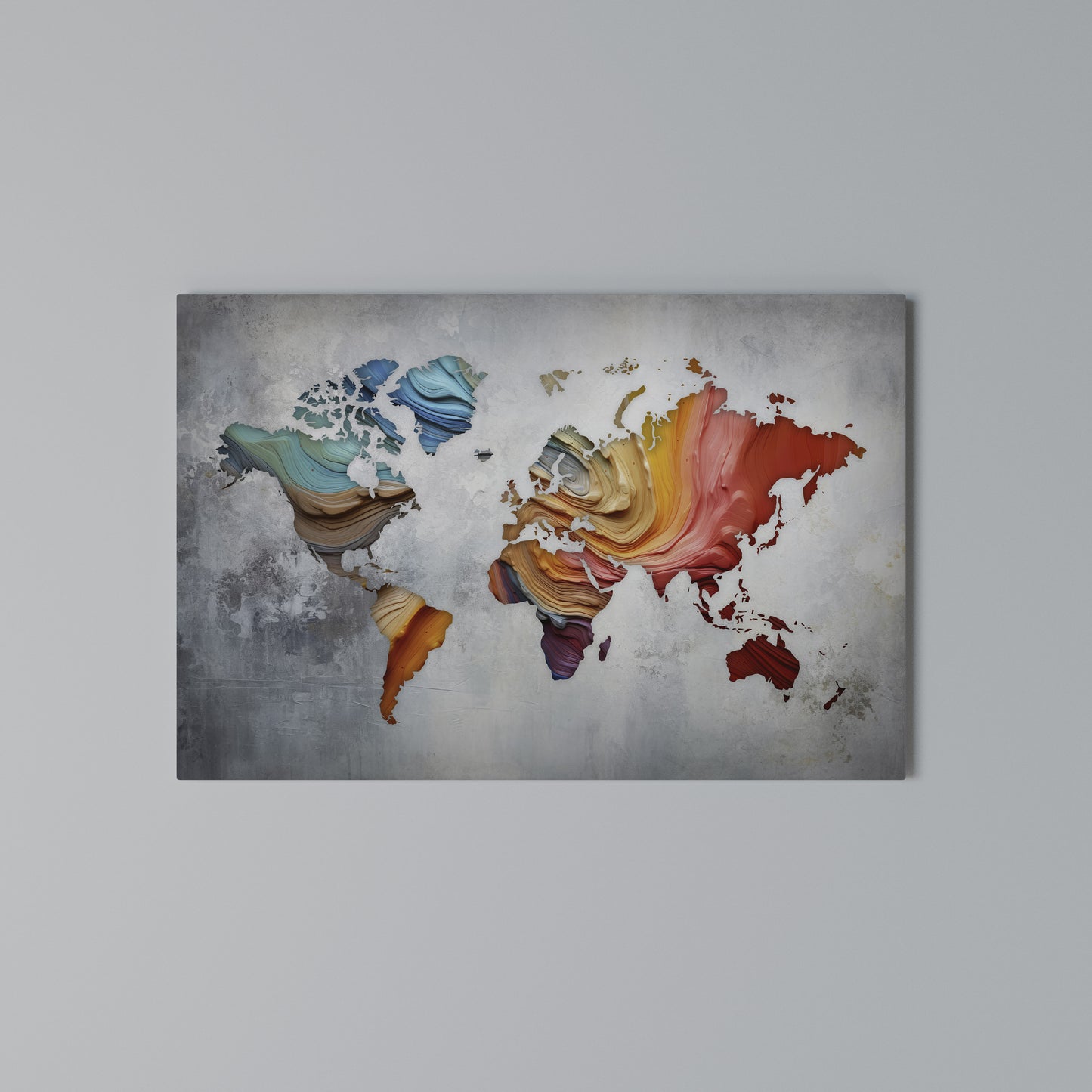 PAINTED CONTINENTS Stampa su tela orizzontale