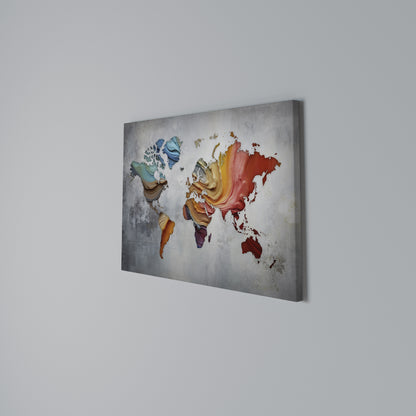 PAINTED CONTINENTS Stampa su tela orizzontale