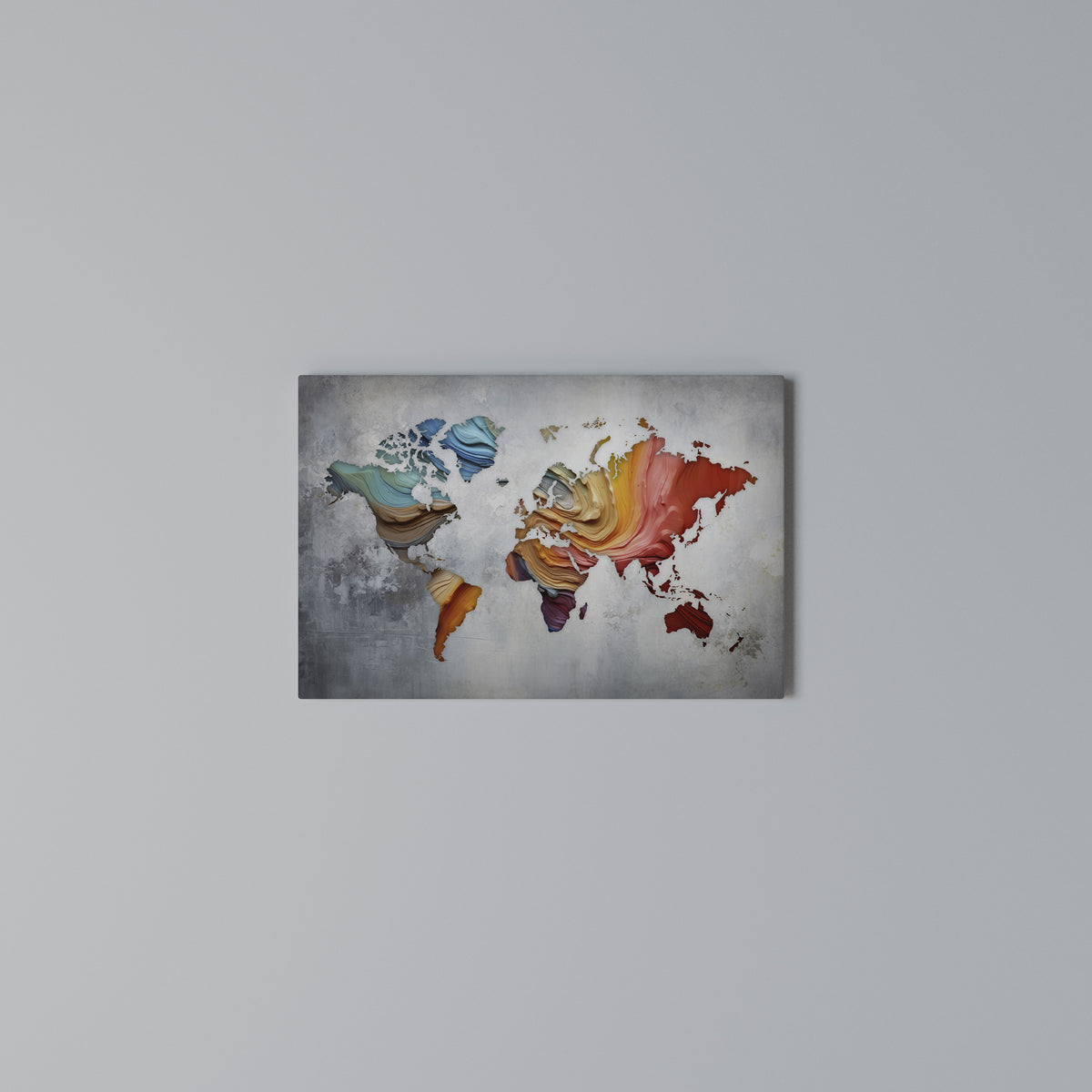 PAINTED CONTINENTS Stampa su tela orizzontale