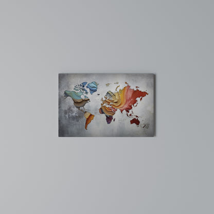 PAINTED CONTINENTS Stampa su tela orizzontale