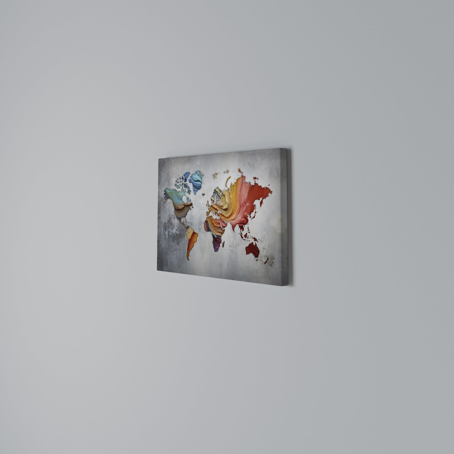 PAINTED CONTINENTS Stampa su tela orizzontale