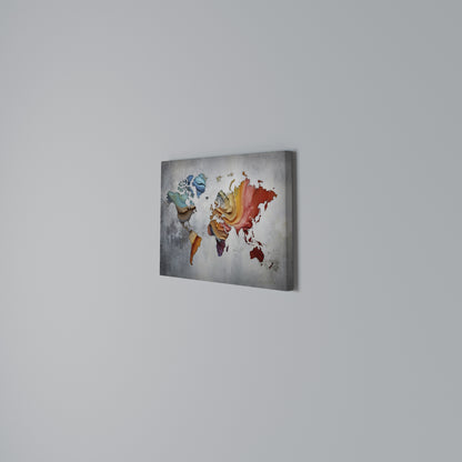 PAINTED CONTINENTS Stampa su tela orizzontale