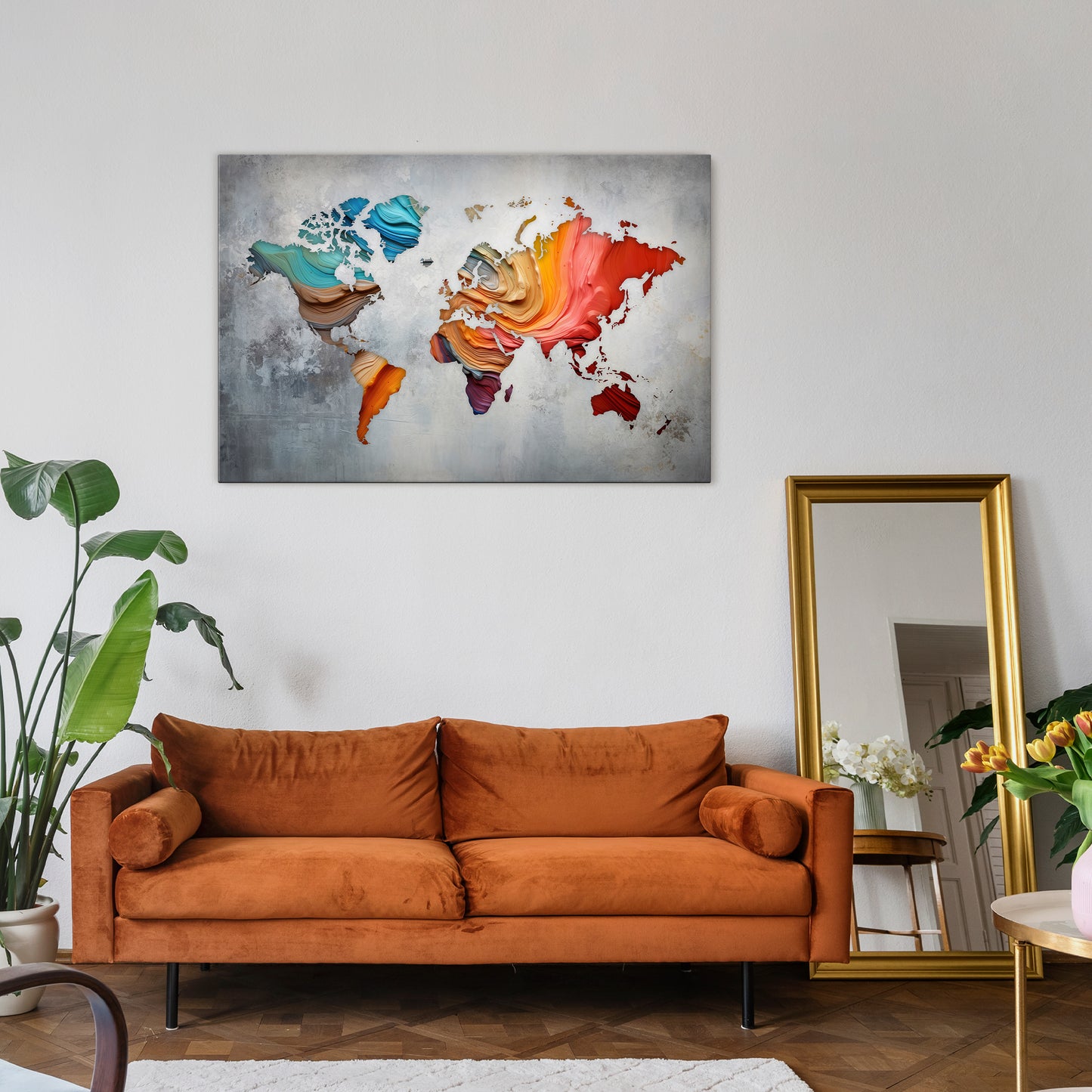 PAINTED CONTINENTS Stampa su tela orizzontale