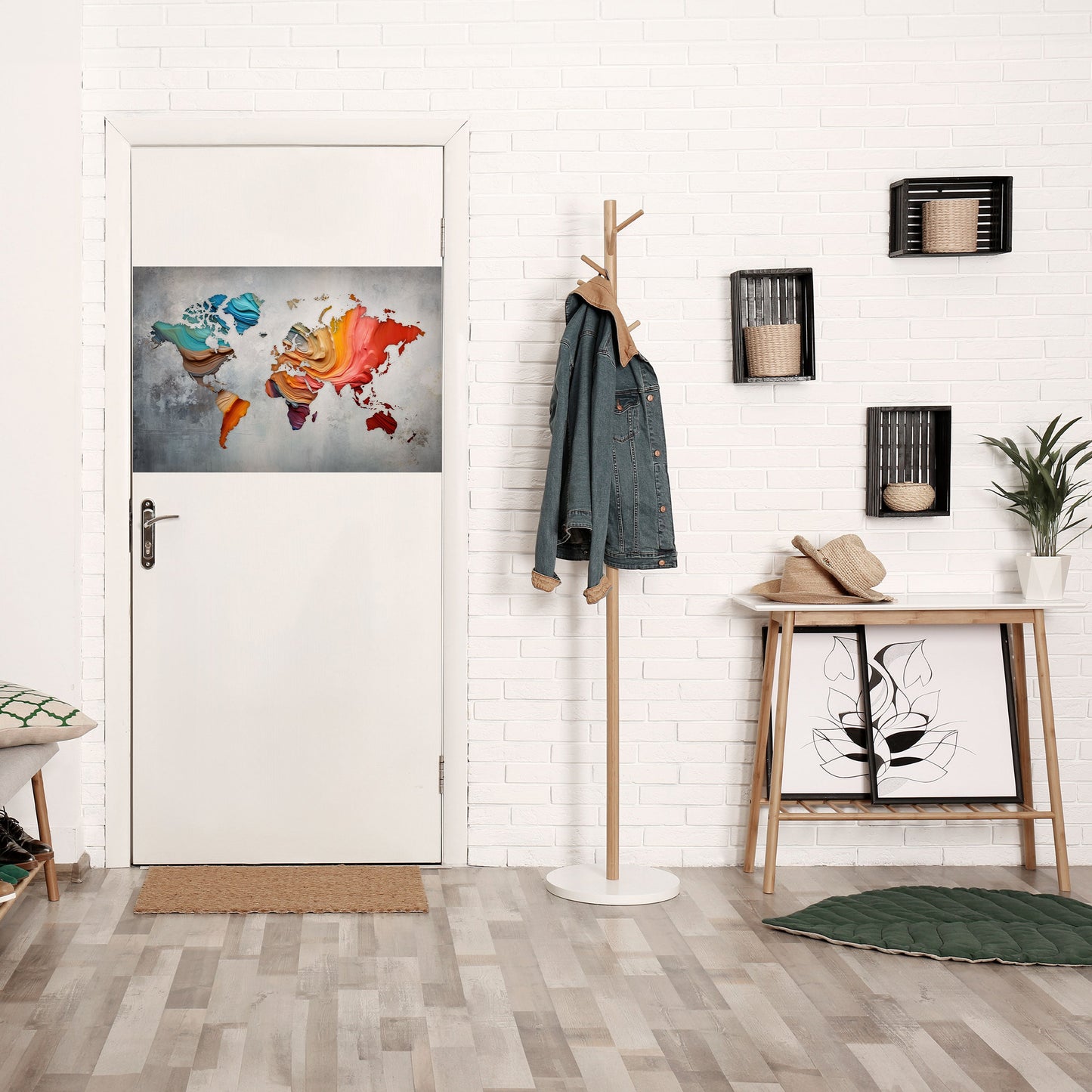 Poster orizzontale staccabile e attaccabile PAINTED CONTINENTS