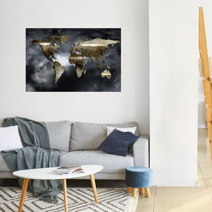 GOLDEN EARTH REVERIE Poster orizzontale staccabile e attaccabile