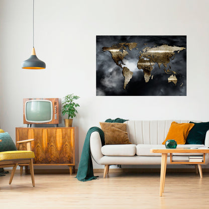 GOLDEN EARTH REVERIE Poster orizzontale staccabile e attaccabile