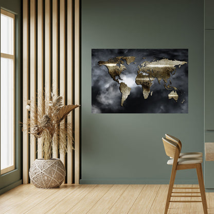 GOLDEN EARTH REVERIE Poster orizzontale staccabile e attaccabile