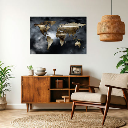 GOLDEN EARTH REVERIE Poster orizzontale staccabile e attaccabile
