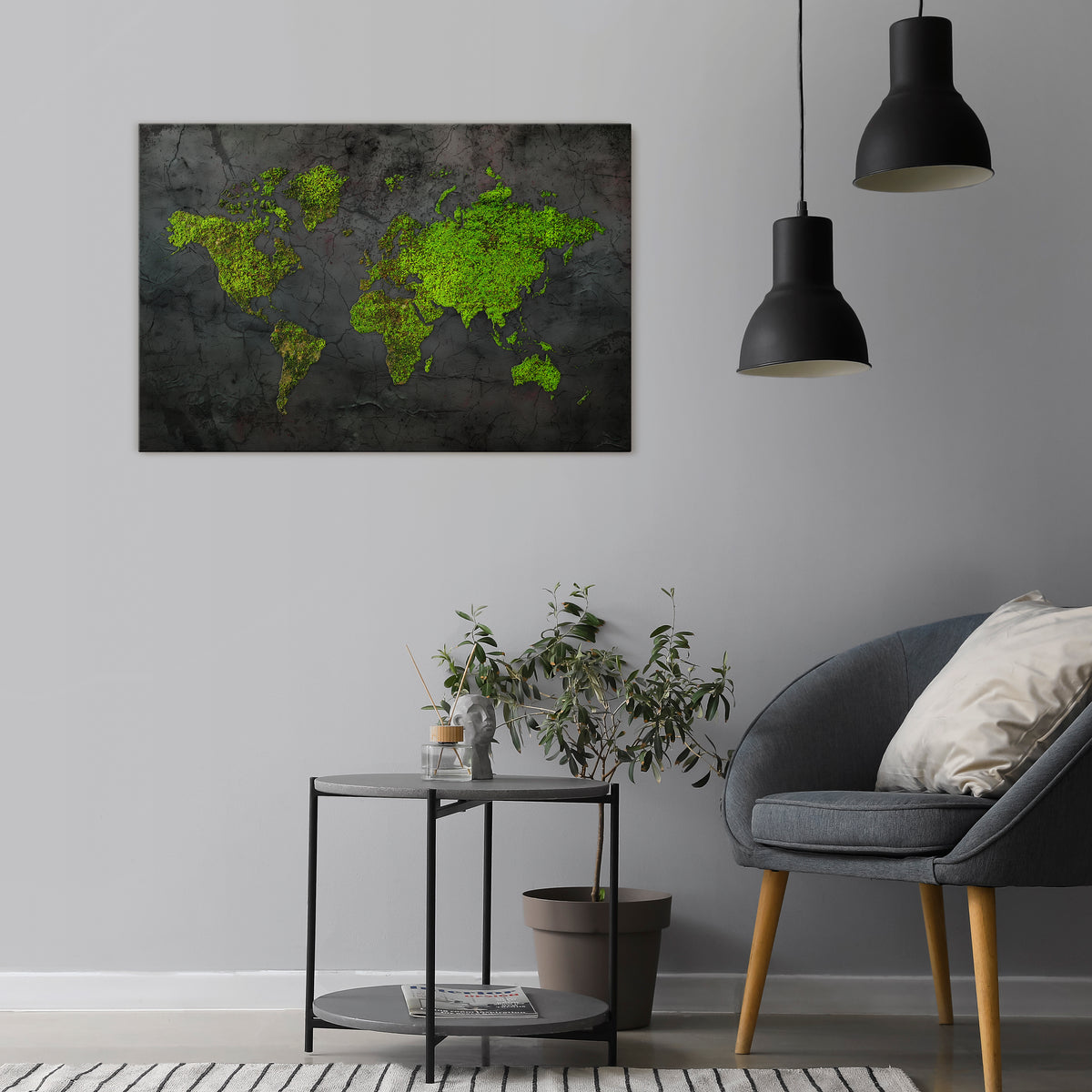 GREENER LANDS EMBRACED Stampa su tela orizzontale
