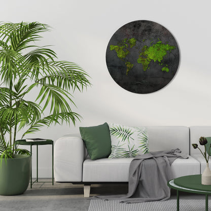 GREENER LANDS EMBRACED - Arte murale rotonda