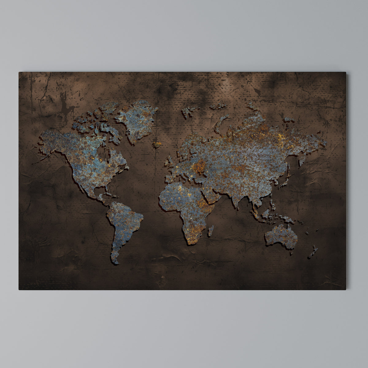 METALLIC MAP OF MEMORIES Stampa su tela orizzontale