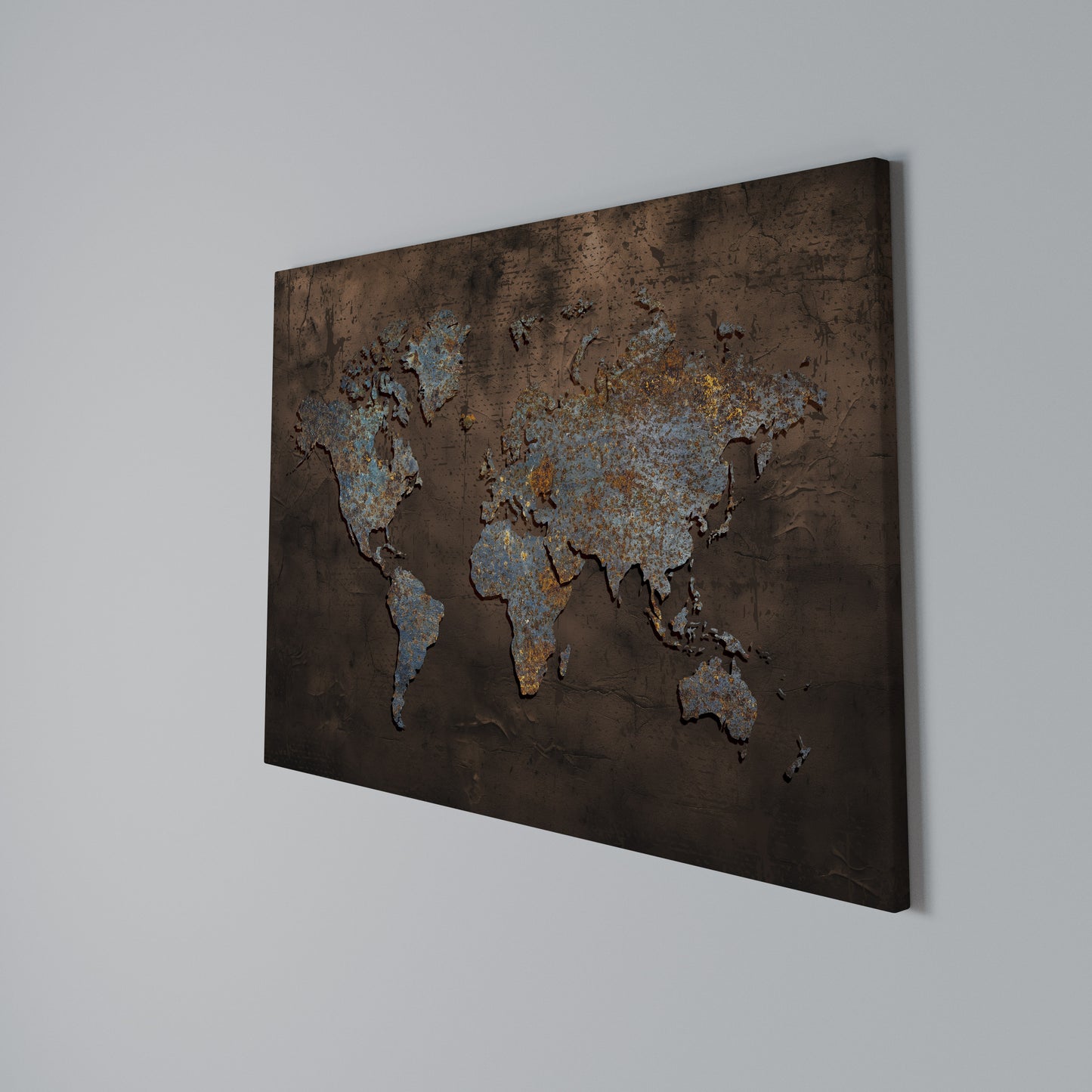 METALLIC MAP OF MEMORIES Stampa su tela orizzontale