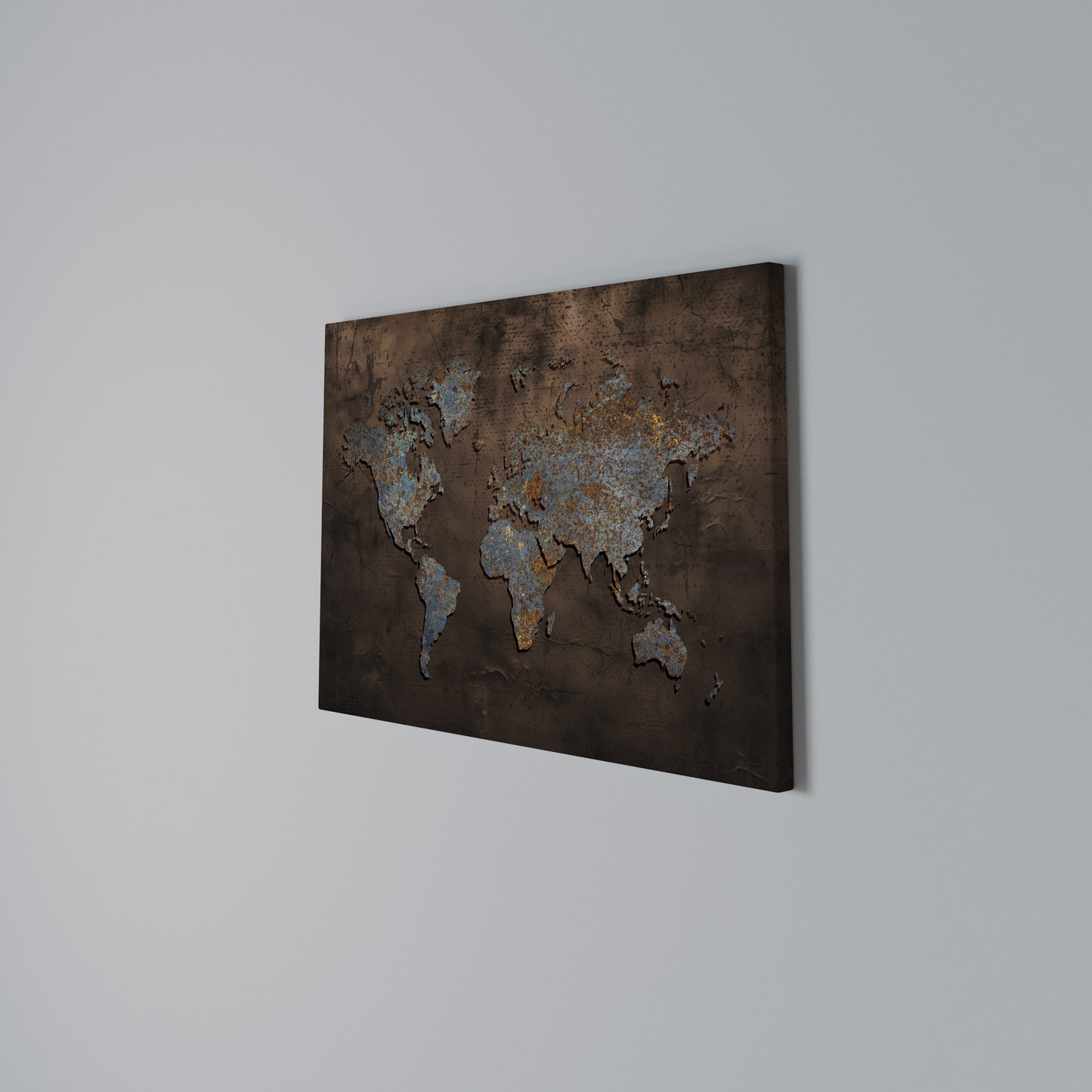 METALLIC MAP OF MEMORIES Stampa su tela orizzontale