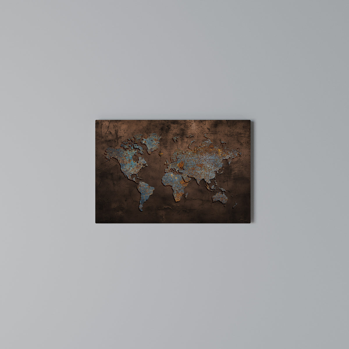METALLIC MAP OF MEMORIES Stampa su tela orizzontale