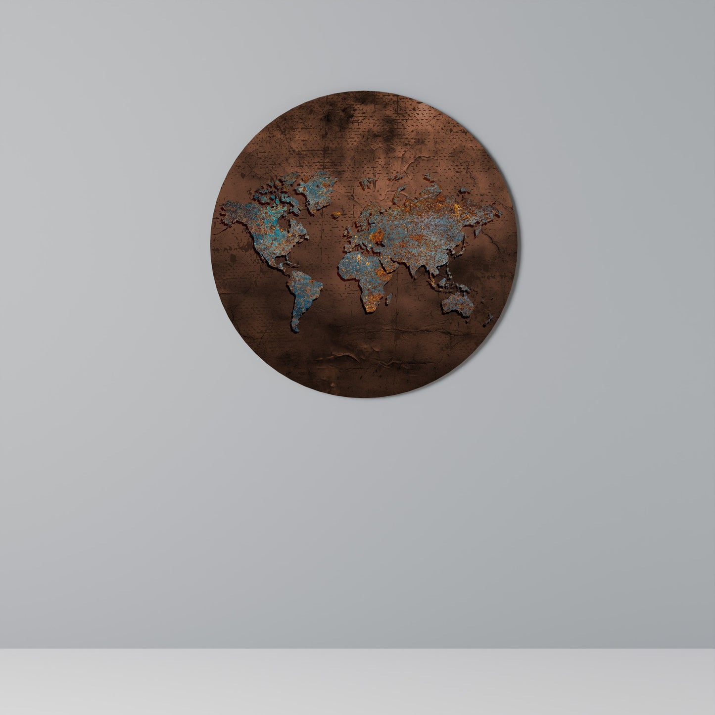 MAPPA METALLICA DEI RICORDI Arte murale rotonda
