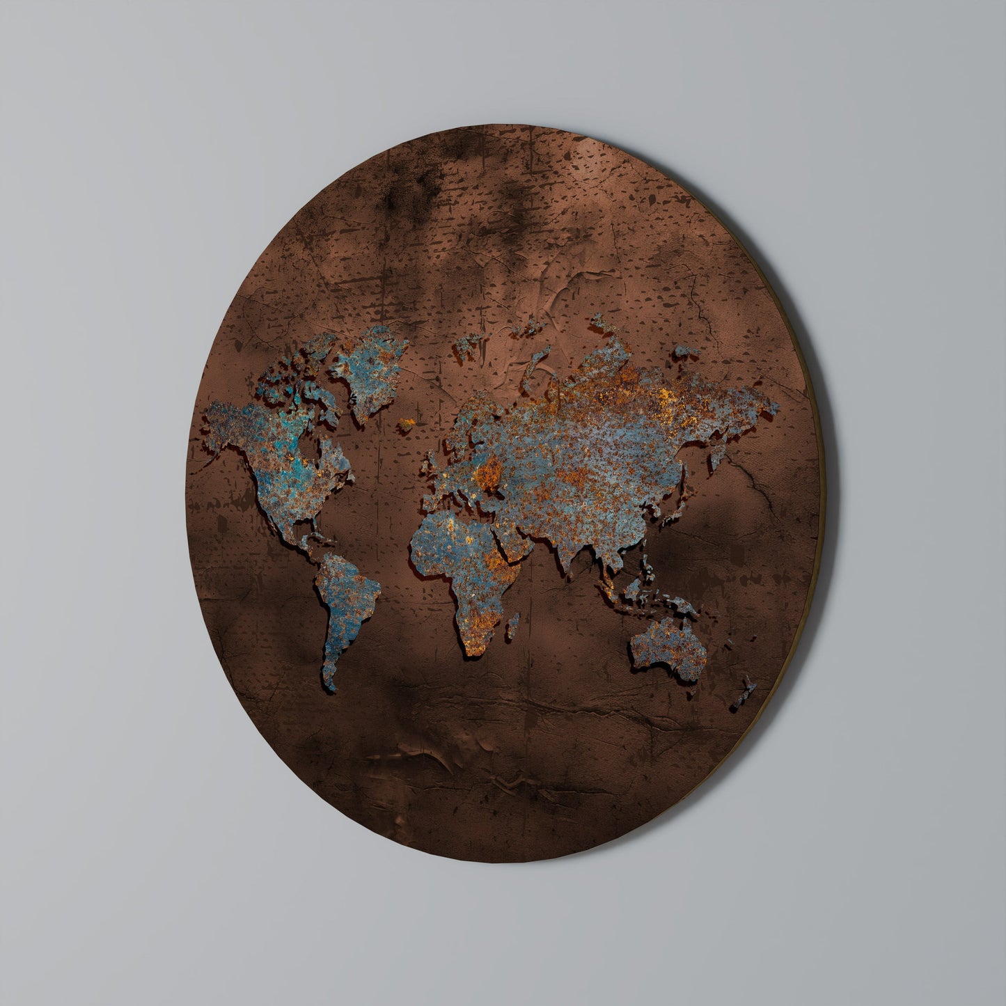 MAPPA METALLICA DEI RICORDI Arte murale rotonda