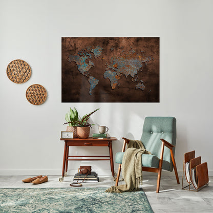 MAPPA METALLICA DEI RICORDI Poster orizzontale staccabile e attaccabile