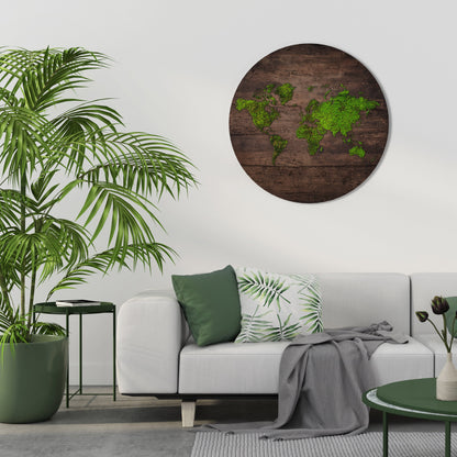 GREEN EARTH VISION Round Wall Art