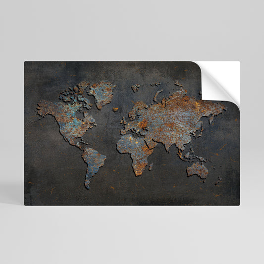 TOPOGRAFIA CONSUMATA DAL TEMPO Poster orizzontale staccabile e attaccabile