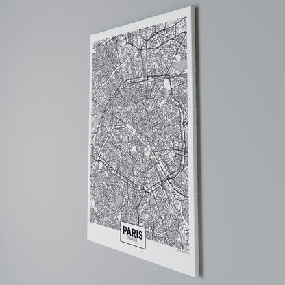 PARIS TOWN PLAN Stampa su Tela Verticale