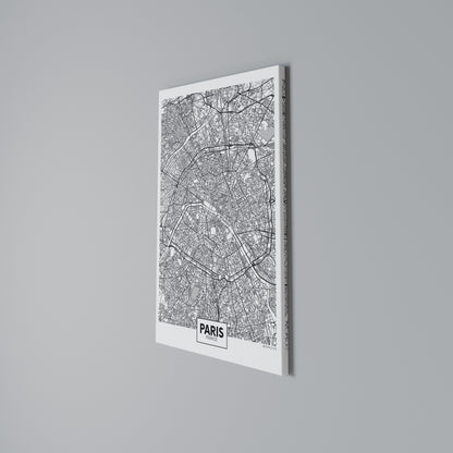PARIS TOWN PLAN Stampa su Tela Verticale