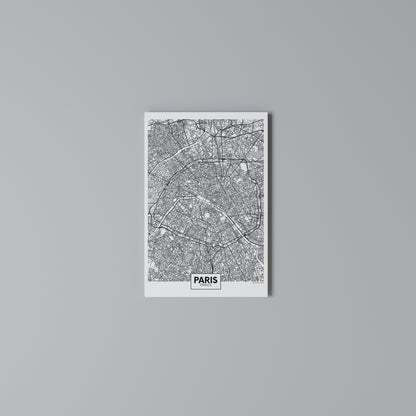 PARIS TOWN PLAN Stampa su Tela Verticale