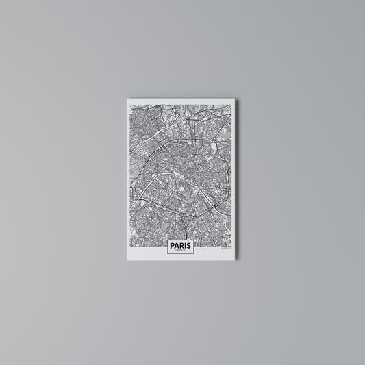 PARIS TOWN PLAN Stampa su Tela Verticale