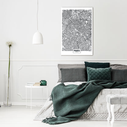 PARIS TOWN PLAN Stampa su tela verticale