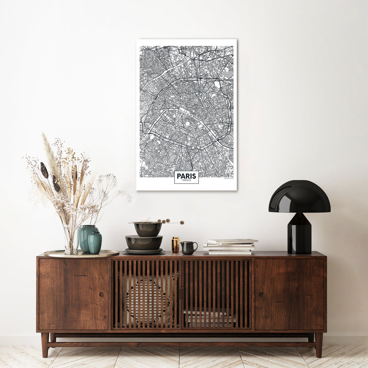 PARIS TOWN PLAN Stampa su tela verticale