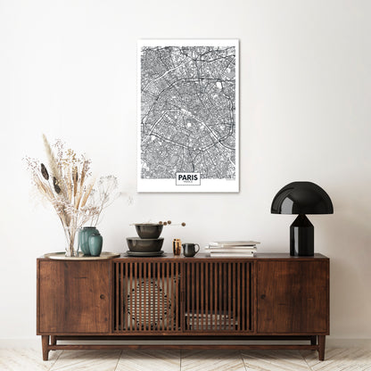 PARIS TOWN PLAN Stampa su tela verticale