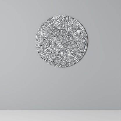 PARIS TOWN PLAN Round Wall Art