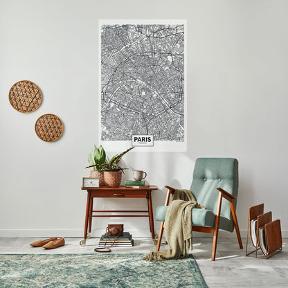 Poster verticale staccabile e attaccabile della planimetria di Parigi