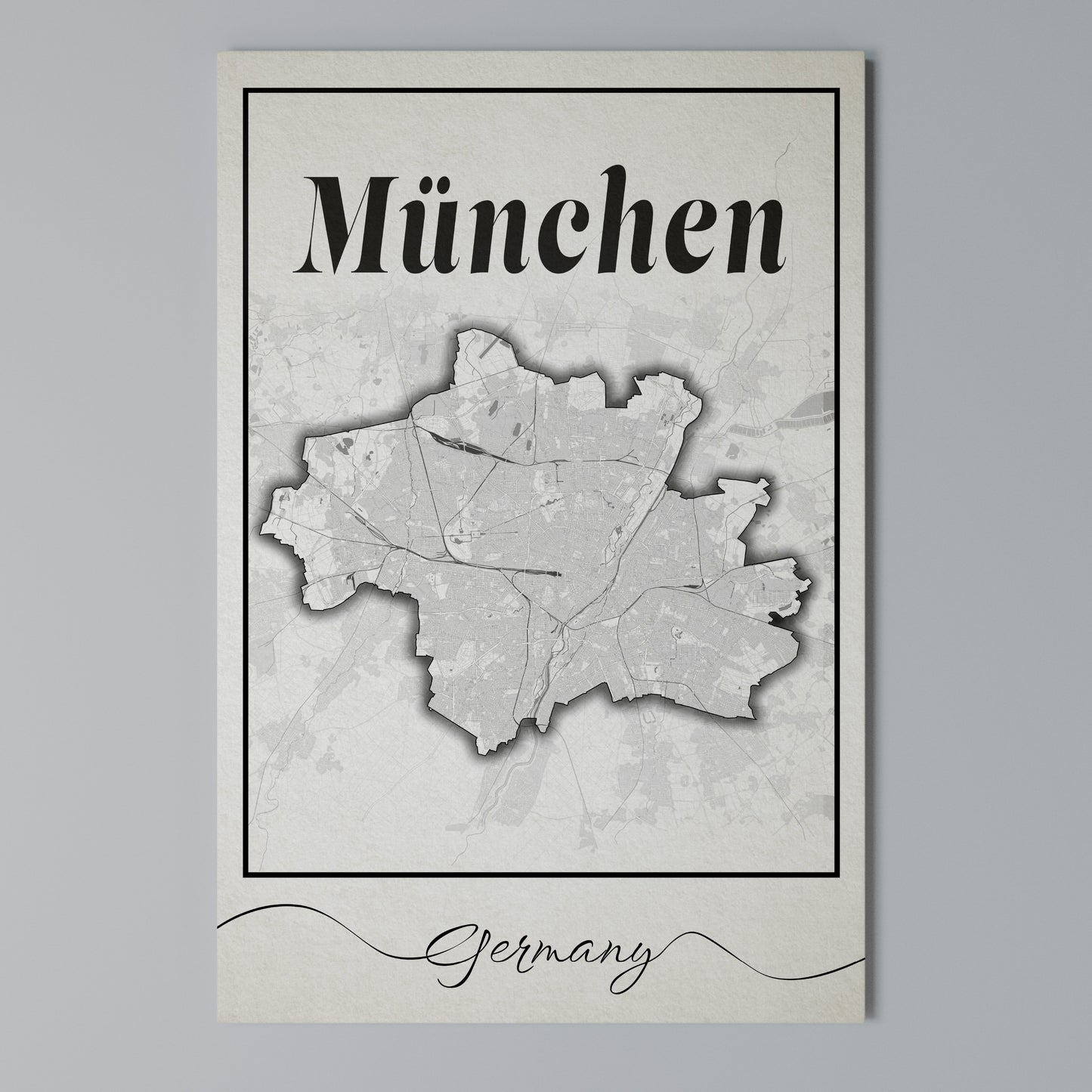 MONOCHROME MÜNCHEN Stampa su Tela Verticale