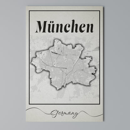 MONOCHROME MÜNCHEN Stampa su Tela Verticale