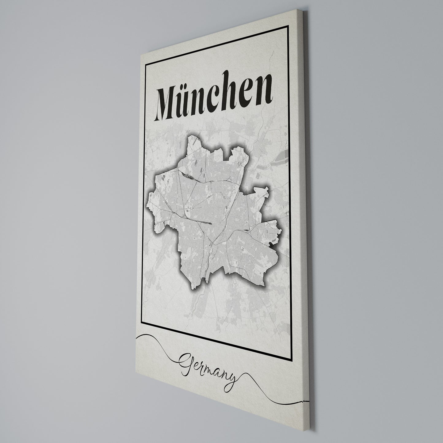 MONOCHROME MÜNCHEN Stampa su Tela Verticale