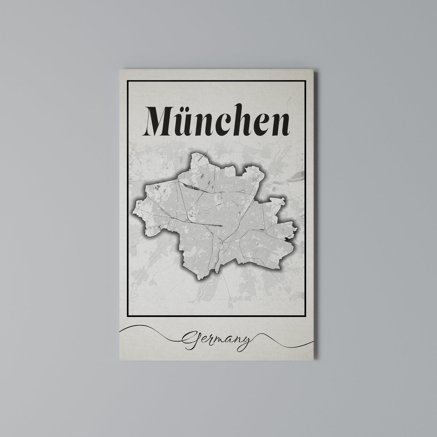 MONOCHROME MÜNCHEN Stampa su Tela Verticale