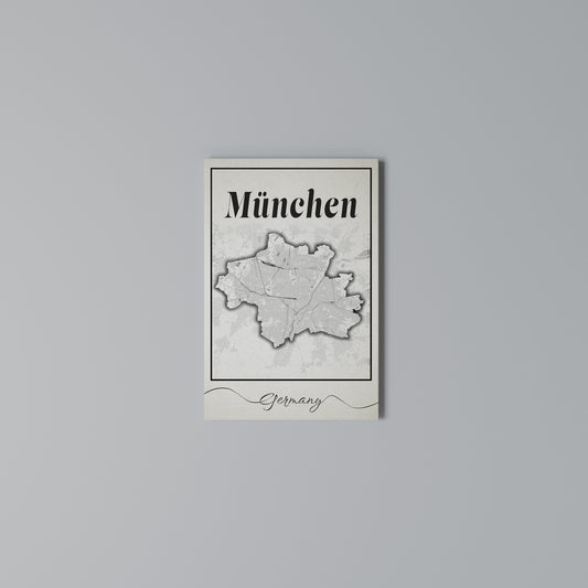 MONOCHROME MÜNCHEN Stampa su Tela Verticale