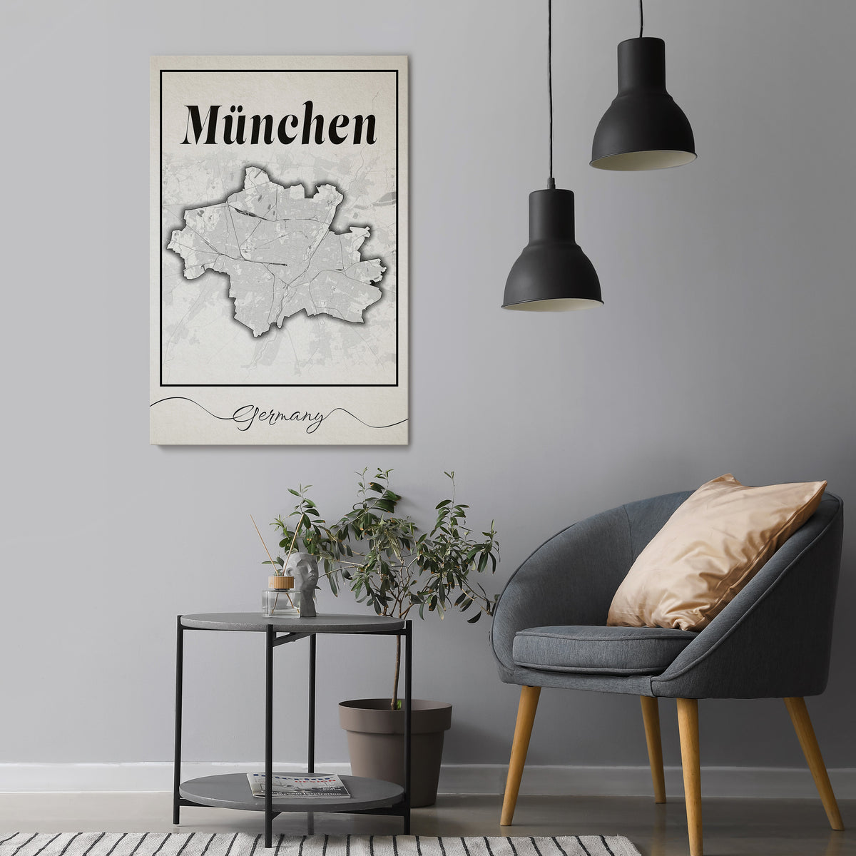 MONOCHROME MÜNCHEN Stampa su tela verticale