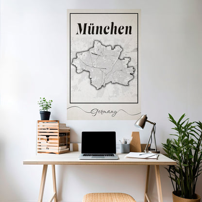 Poster verticale MONOCHROME MÜNCHEN stacca e attacca