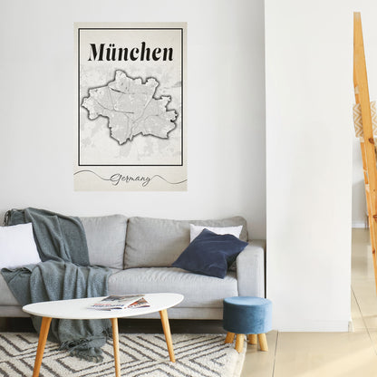 Poster verticale MONOCHROME MÜNCHEN stacca e attacca
