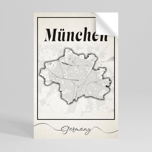 Poster verticale MONOCHROME MÜNCHEN stacca e attacca
