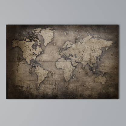 VINTAGE WORLD CHRONICLE Stampa su tela orizzontale