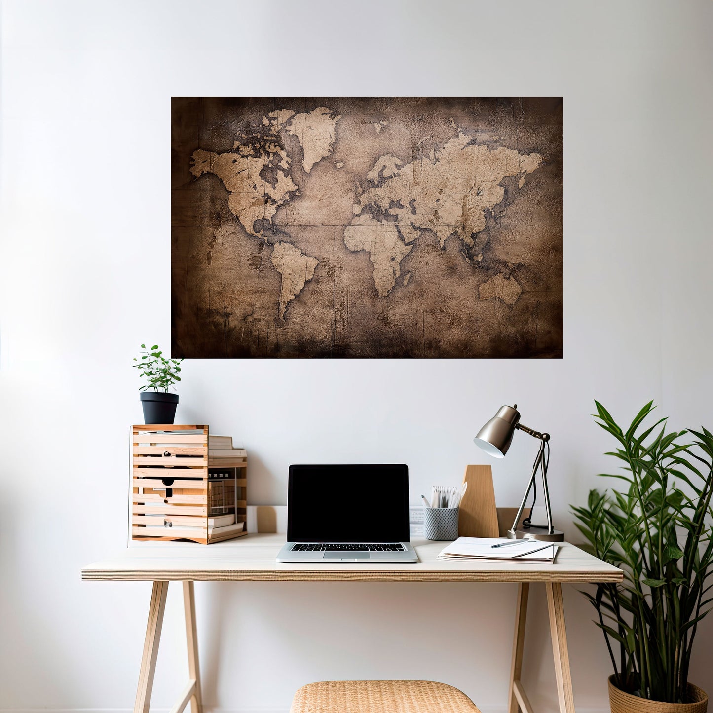 VINTAGE WORLD CHRONICLE Poster orizzontale staccabile e attaccabile